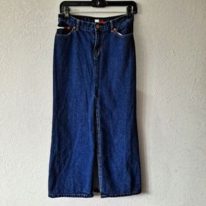 Vintage Tommy Hilfiger Long Denim Front Slit Skirt